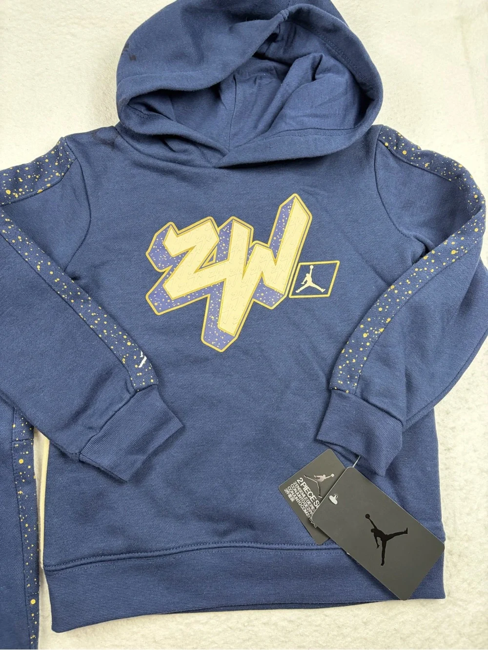 NWT Jordan x Zion Williamson Boys Hoodie & Joggers Set Midnight Navy